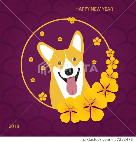 2018 Chinese New Year, Year of Dog Vector Design 2018 Chinese New Year, Year of Dog Vector Design 37292478