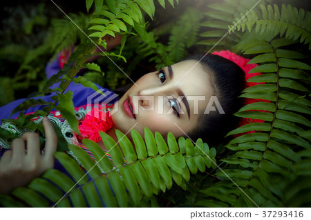 woman in Laos traditional dress in concept 37293416
