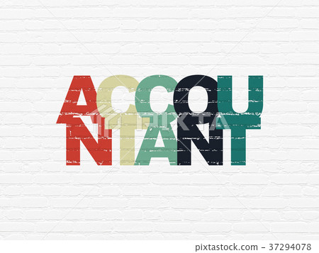 Banking concept: Accountant on wall background Banking concept: Accountant on wall background 37294078