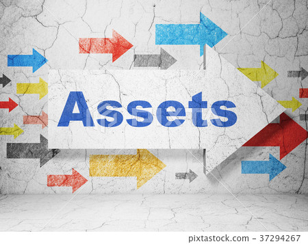 Banking concept: arrow with Assets on grunge wall Banking concept: arrow with Assets on grunge wall 37294267
