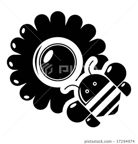 Bee flower icon , simple style Bee flower icon , simple style 37294974