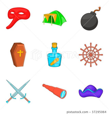 Archaeology icons set, cartoon style 37295064