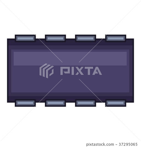 Dark blue chip icon, cartoon style 37295065