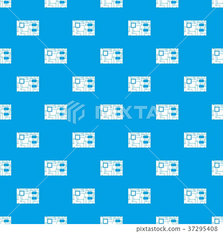 Electronic board pattern seamless blue 37295408