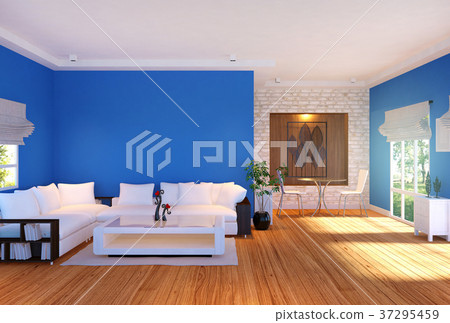 Modern living room interior with furniture Modern living room interior with furniture 37295459