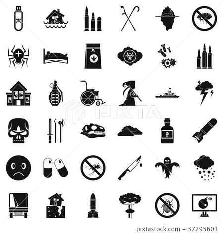 Spider icons set, simple style 37295601