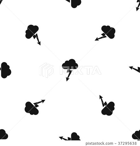 Cloud with lightning pattern seamless black - Stock Illustration ...