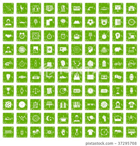 100 clock icons set grunge green 100 clock icons set grunge green 37295708