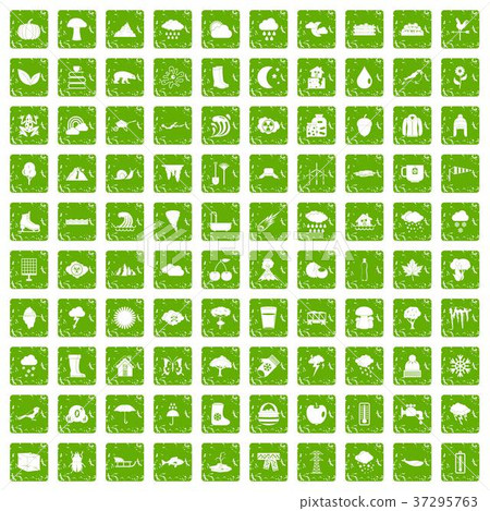 100 clouds icons set grunge green 100 clouds icons set grunge green 37295763