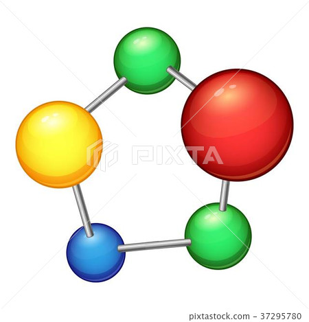 Colored molecule icon, cartoon style Colored molecule icon, cartoon style 37295780