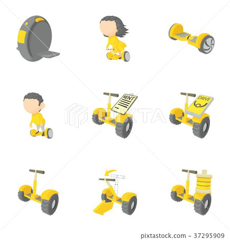 Segway icons set, cartoon style Segway icons set, cartoon style 37295909