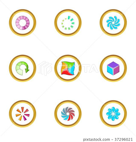 Upload cursor icons set, cartoon style 37296021