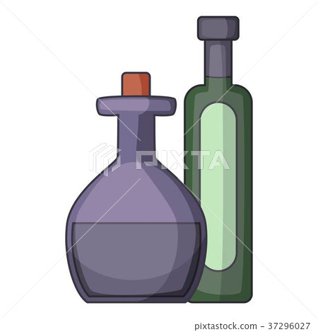 Olive oil bottle icon, cartoon style Olive oil bottle icon, cartoon style 37296027