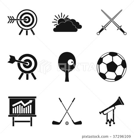 Target hit icons set, simple style - Stock Illustration [37296109] - PIXTA