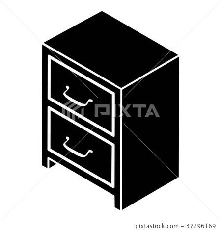 Office chest of drawers icon, simple style 37296169