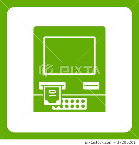 ATM bank cash machine icon green ATM bank cash machine icon green 37296201