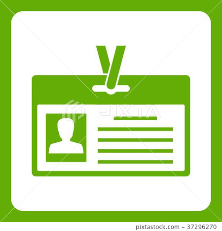 Identification card icon green Identification card icon green 37296270