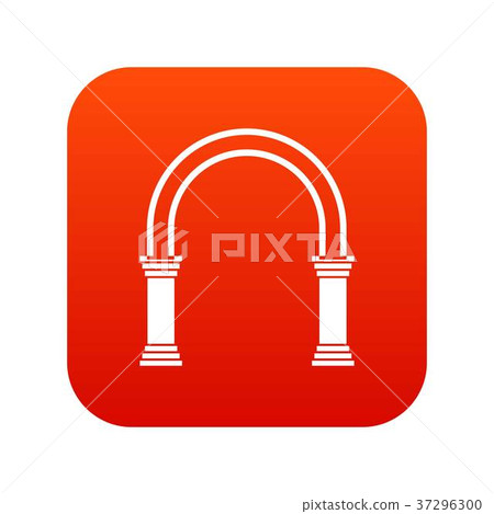 Arch icon digital red Arch icon digital red 37296300