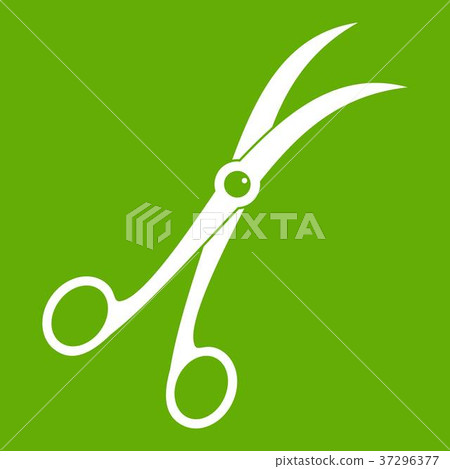 Surgical scissors icon green 37296377