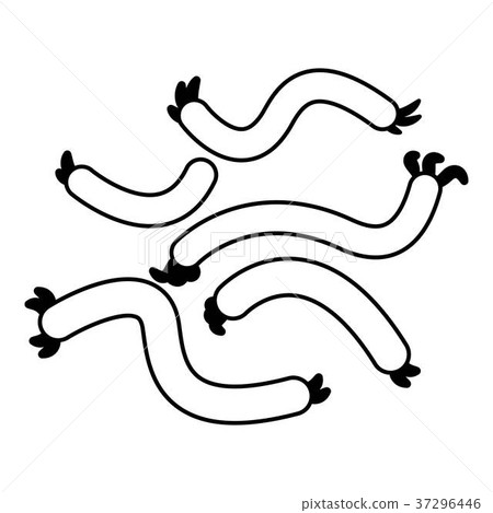 Escherichia coli virus icon , outline style 37296446