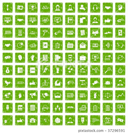 100 dialog icons set grunge green 100 dialog icons set grunge green 37296591