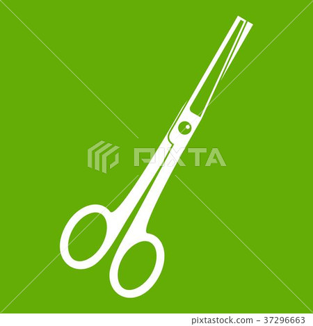 Steel scissors icon green 37296663