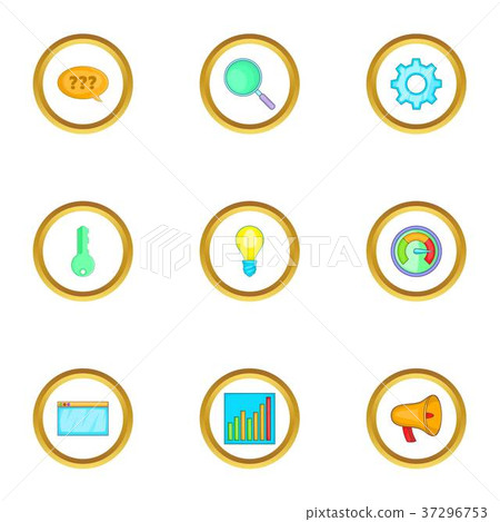 Boost app icons set, cartoon style 37296753