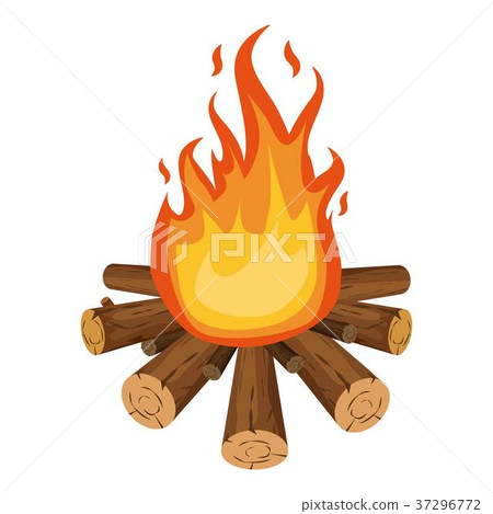 Bonfire icon, cartoon style 37296772