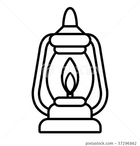 Mining lamp icon , outline style 37296862