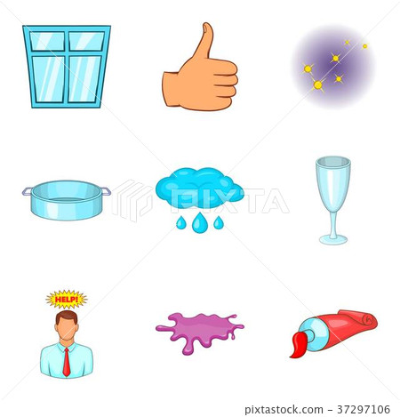 Cleaning service solution icon set, cartoon style 37297106