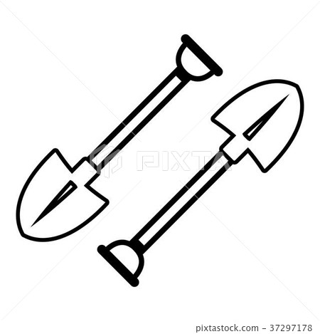 Mine shovel icon , outline style 37297178