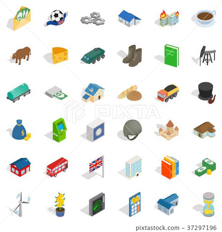 Wealth icons set, isometric style Wealth icons set, isometric style 37297196