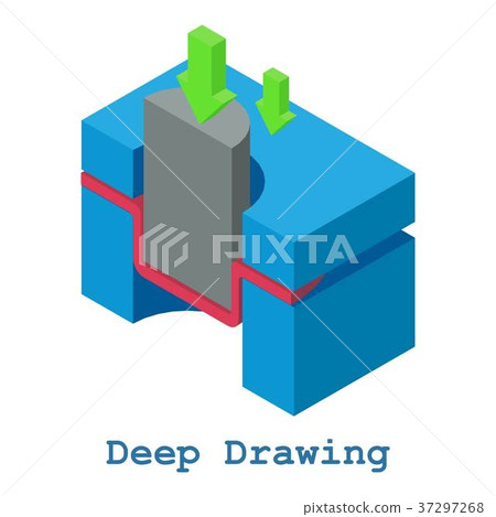 Deep drawing metalwork icon, isometric 3d style 37297268
