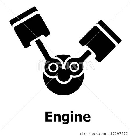 Engine icon, simple black style 37297372