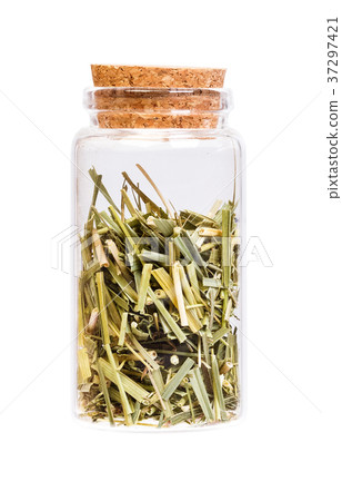 Dried Field Horsetail in a bottle with cork 37297421