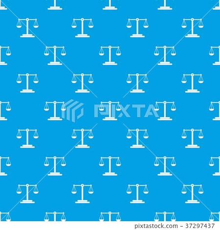 Scales balance pattern seamless blue - Stock Illustration [37297437 ...