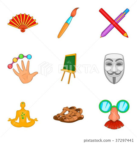 Artwork icons set, cartoon style Artwork icons set, cartoon style 37297441