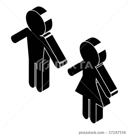 Female and male to market icon, simple style 37297556