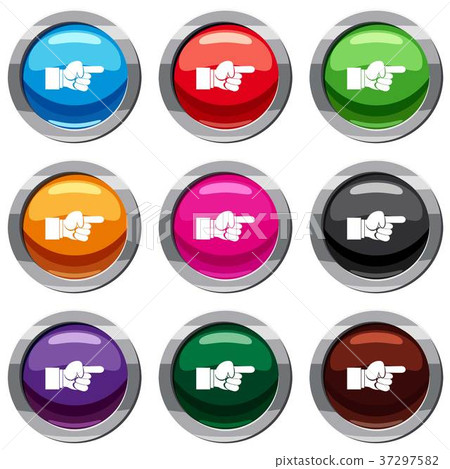 Pointing hand gesture set 9 collection 37297582