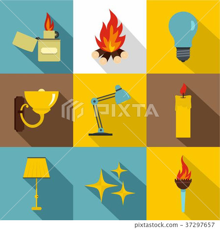 Illumination source icon set, flat style Illumination source icon set, flat style 37297657