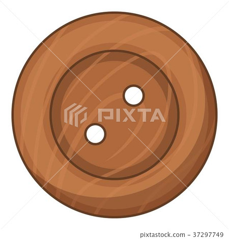 Wood cloth button icon, cartoon style 37297749