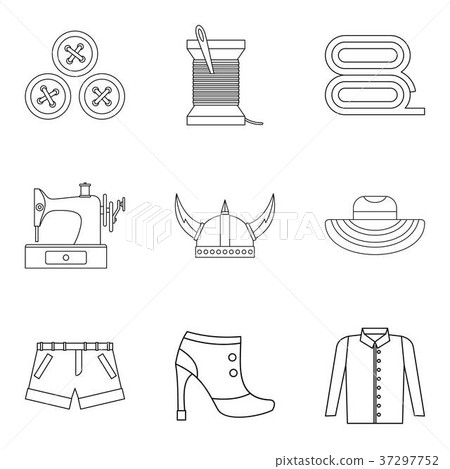 Making of clothes icon set, outline style 37297752