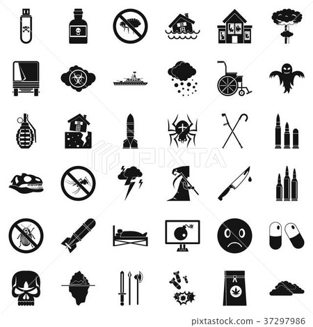 Bomb icons set, simple style Bomb icons set, simple style 37297986