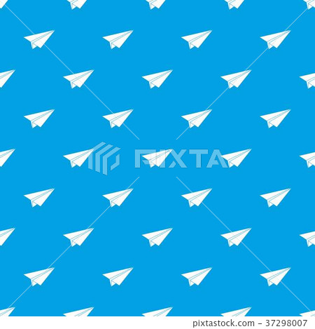 Paper airplane pattern seamless blue 37298007