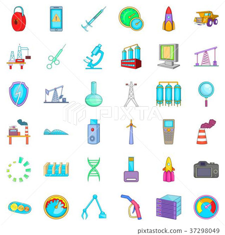 Indicator icons set, cartoon style 37298049