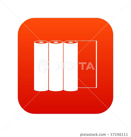 Rolls of paper icon digital red - Stock Illustration [37298111] - PIXTA
