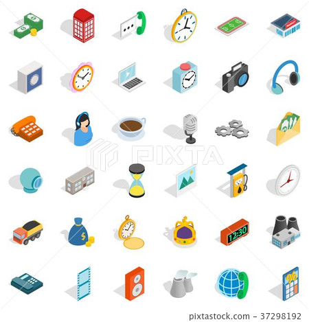 Address icons set, isometric style 37298192