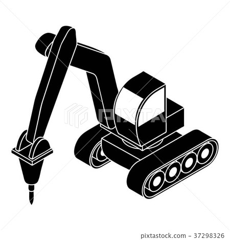 Drill tractor icon, simple style 37298326