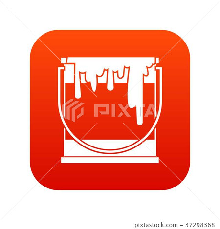 Paint can icon digital red 37298368