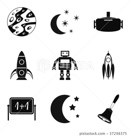 Rocket launch icons set, simple style 37298375